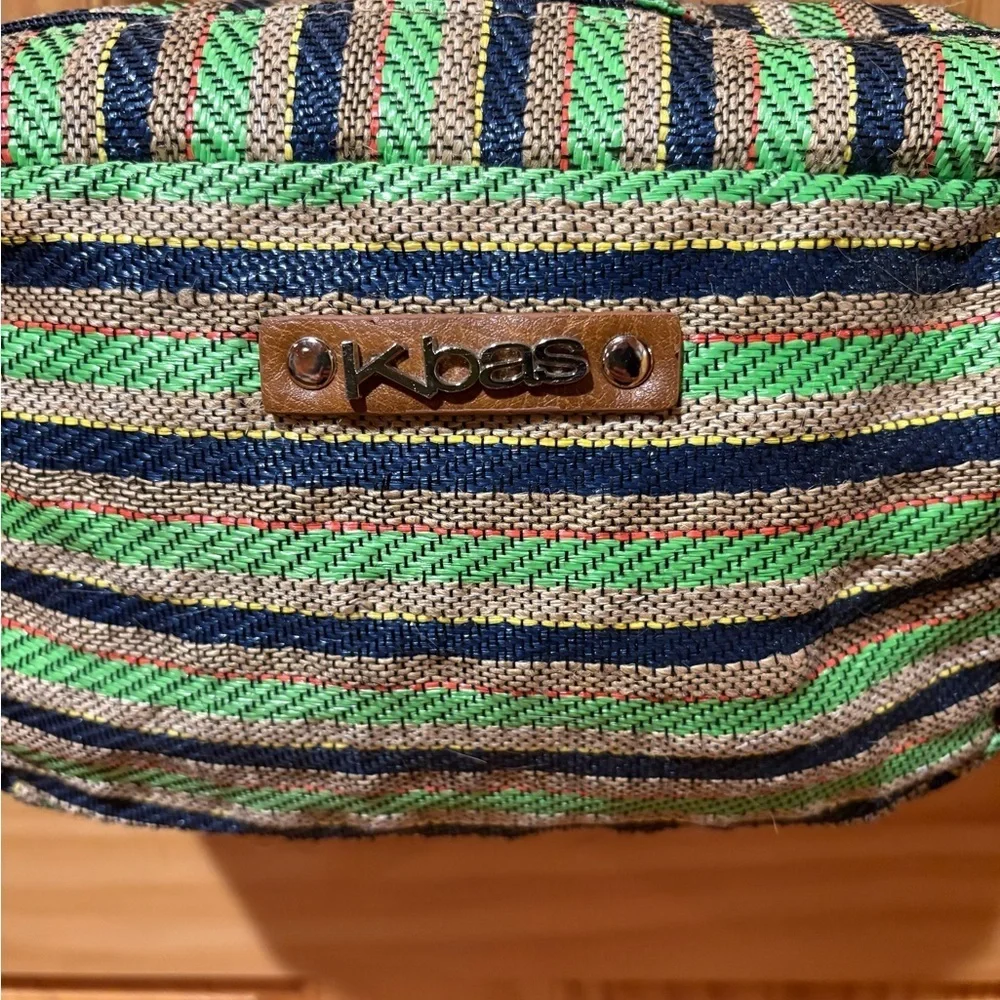 KBAS crossbody bag  blue, green, tan